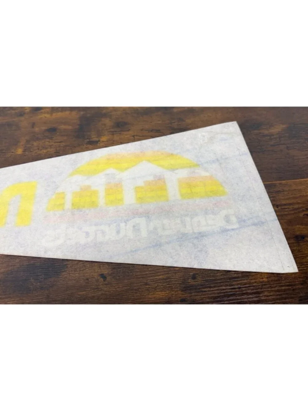 Vintage Denver Nuggets NBA Pennant With Skyline Logo & Rainbow Design